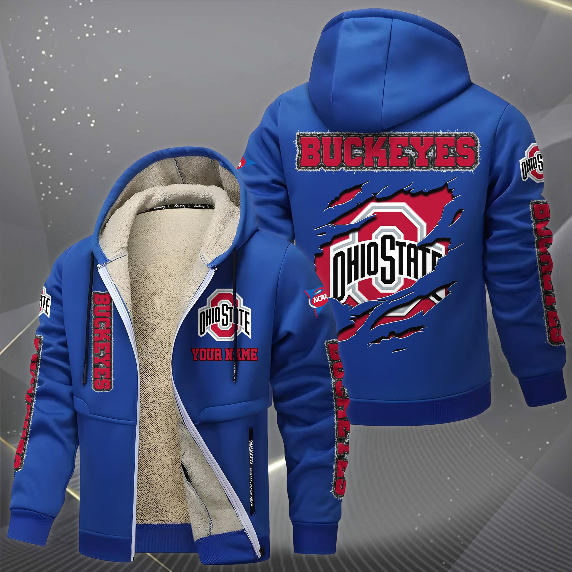 Ohio State Buckeyes Hoodie Zip Velvet Coat PBZ0RFQ