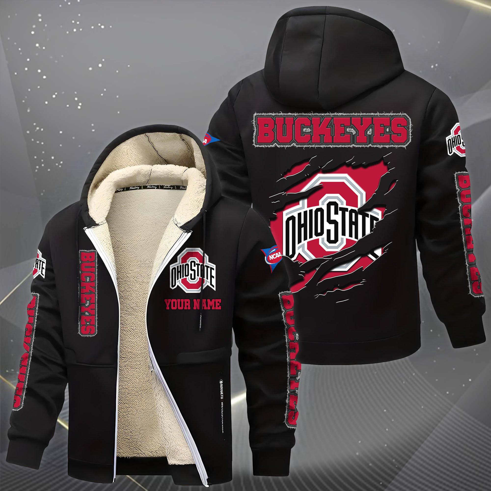 Ohio State Buckeyes Hoodie Zip Velvet Coat PBZ0RFQ