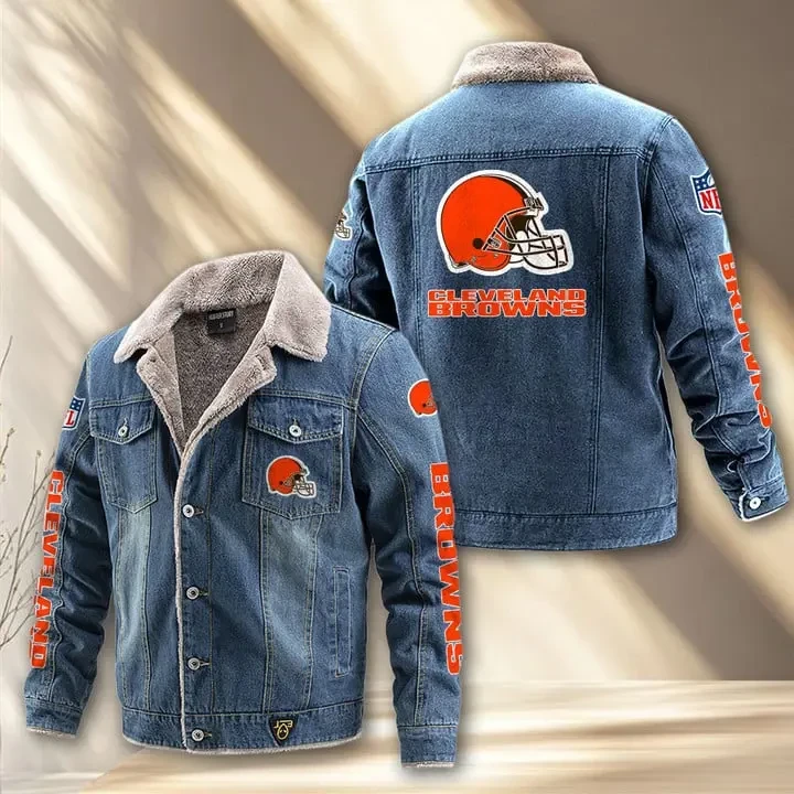 Cleveland Browns Fleece Lined Denim Jacket PBJA37M