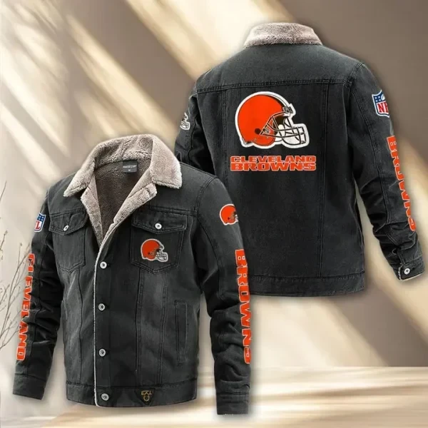 Cleveland Browns Fleece Lined Denim Jacket PBJA37M