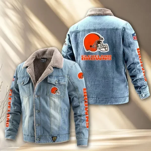 Cleveland Browns Fleece Lined Denim Jacket PBJA37M