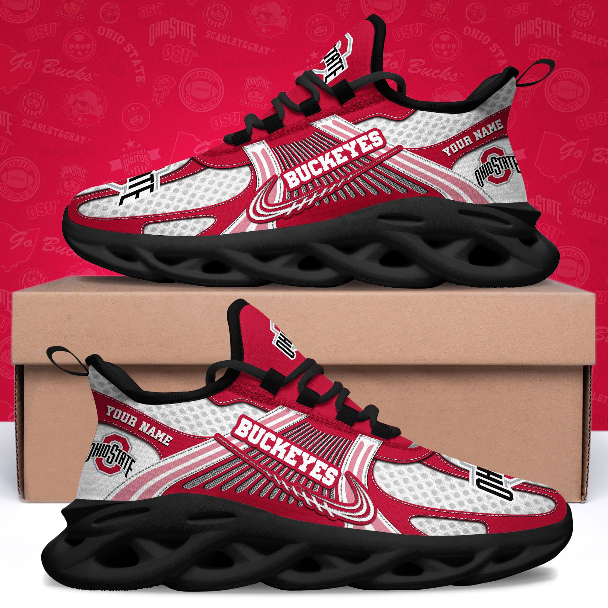Ohio State Buckeyes Personalized MAX SOUL SHOES BG0WS