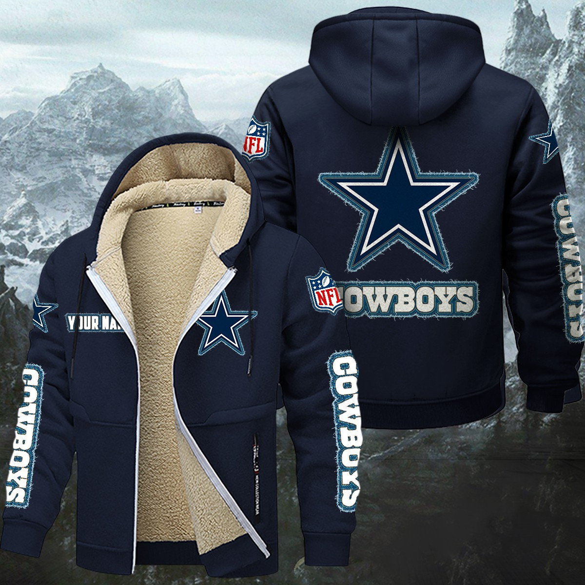Dallas Cowboys Sherpa-Lined Zip Hoodie WINHZVC12009