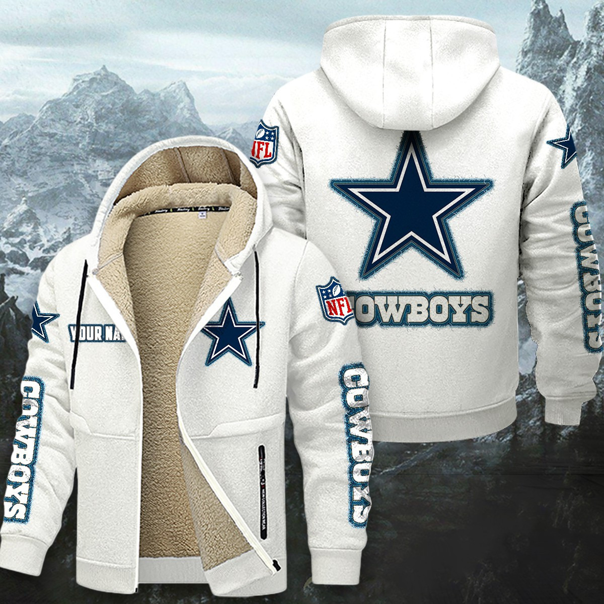 Dallas Cowboys Sherpa-Lined Zip Hoodie PB001JA