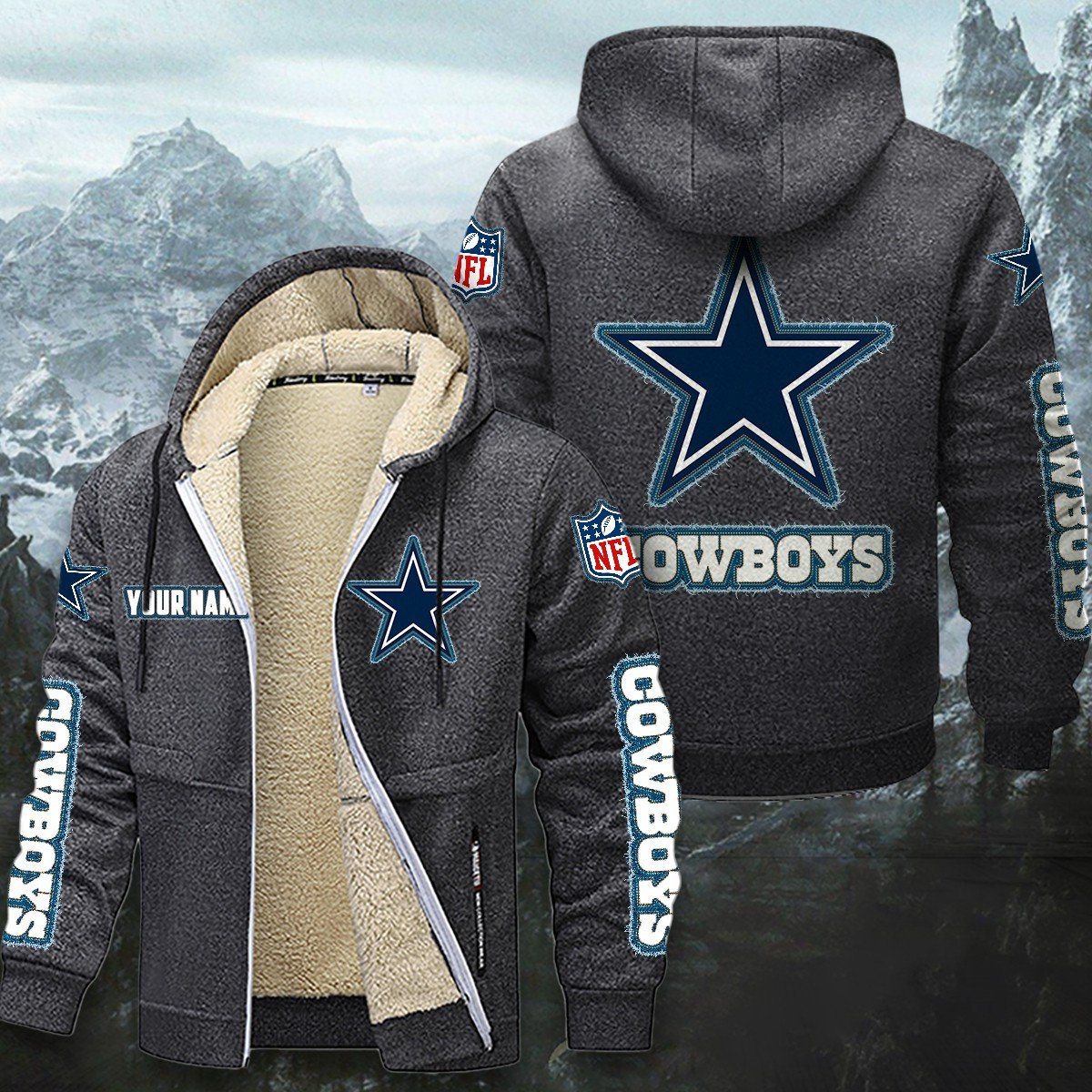 Dallas Cowboys Sherpa-Lined Zip Hoodie PB001JA