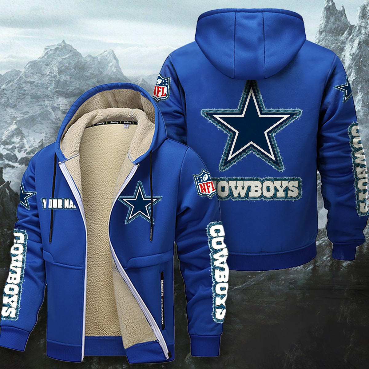 Dallas Cowboys Sherpa-Lined Zip Hoodie PB001JA