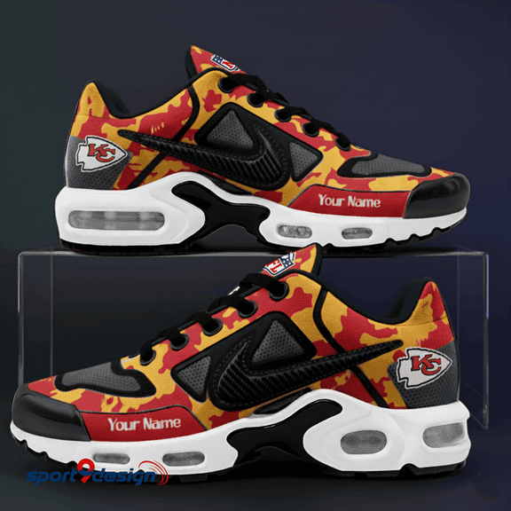 Kansas City Chiefs Custom Camo Print Athletic T-N Sneakers SPTTNSHOES082