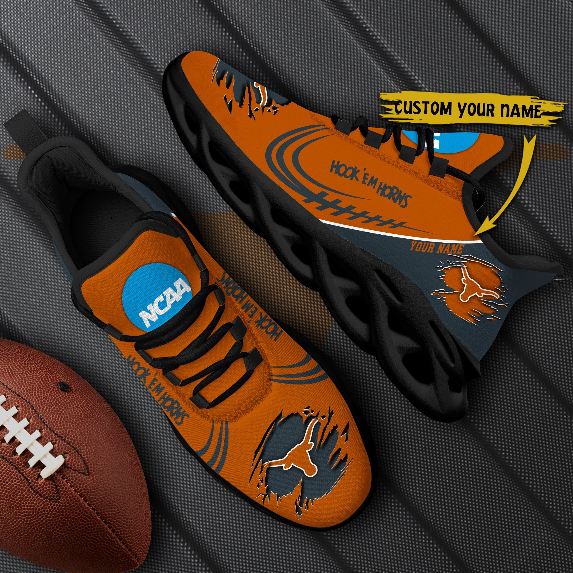 Texas Longhorns Personalized MAX SOUL SHOES BG234E