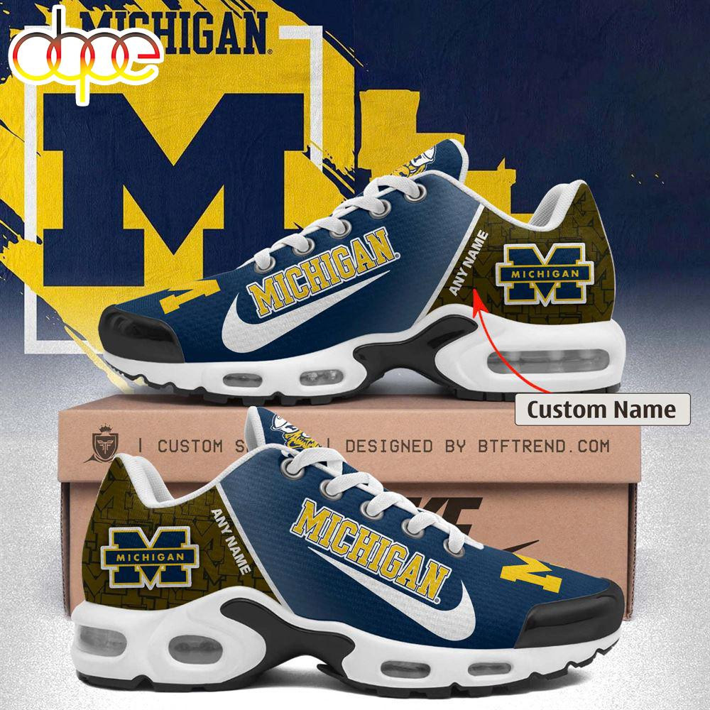 Michigan Wolverines Personalized Plus T-N Youth Sneakers T89SD3