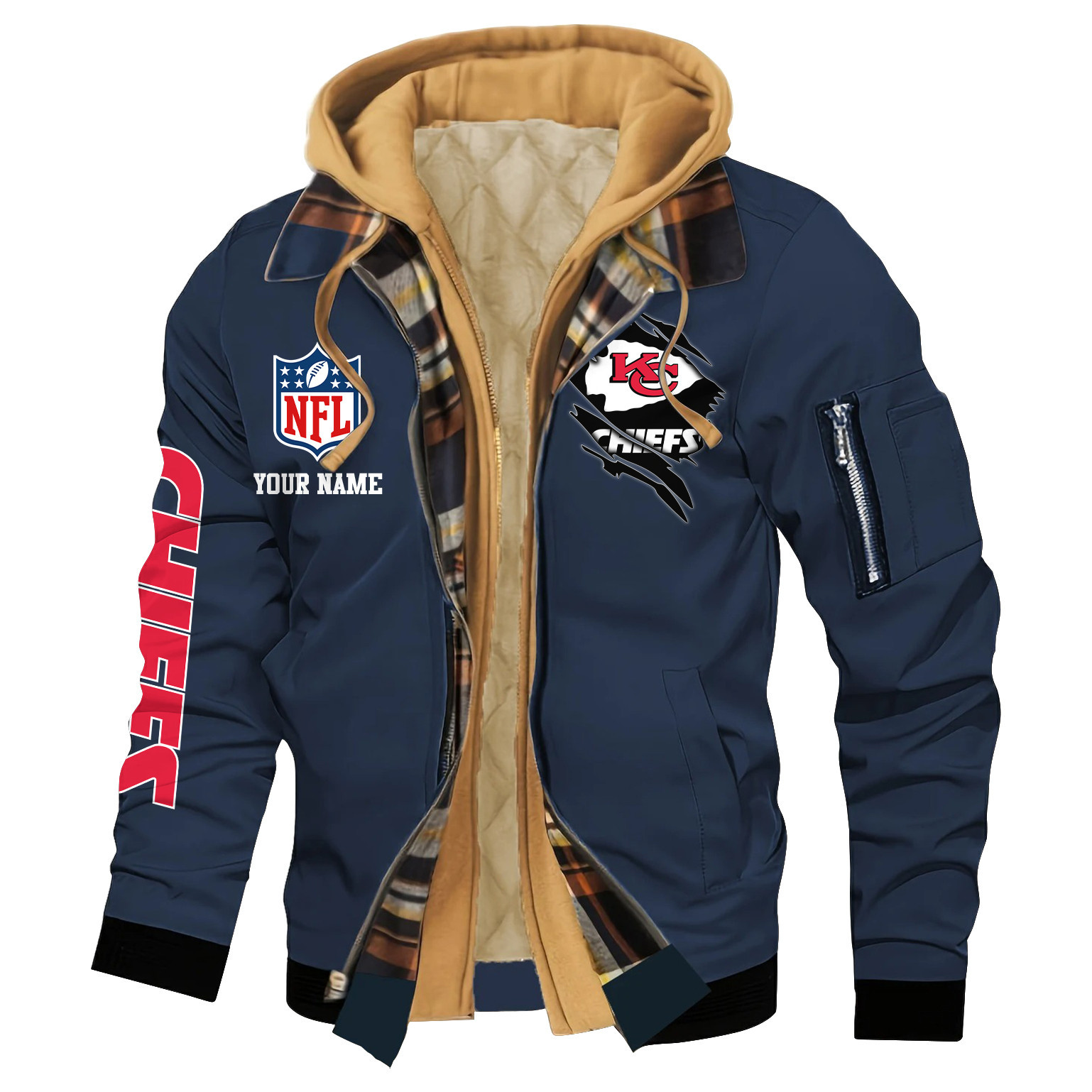 Kansas City Chiefs Jacket Casual Fake Two Piece Design SPTJCFTPD016