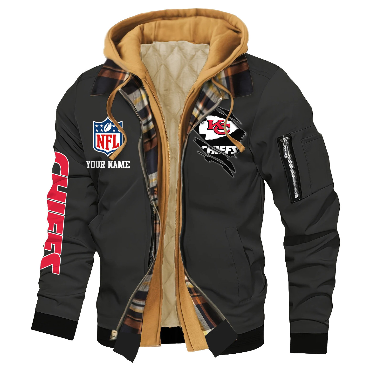 Kansas City Chiefs Jacket Casual Fake Two Piece Design PBQZ8NE