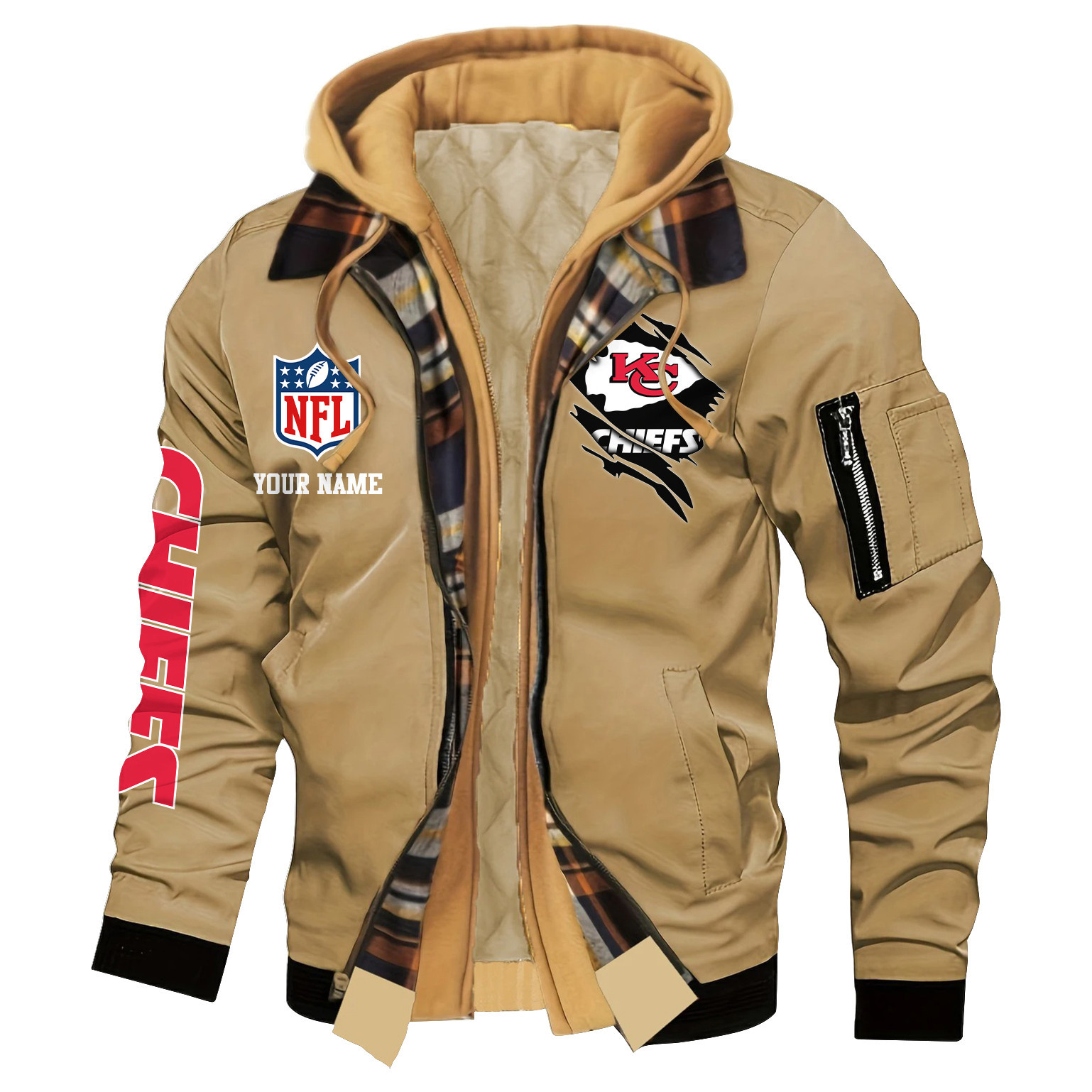 Kansas City Chiefs Jacket Casual Fake Two Piece Design PBQZ8NE