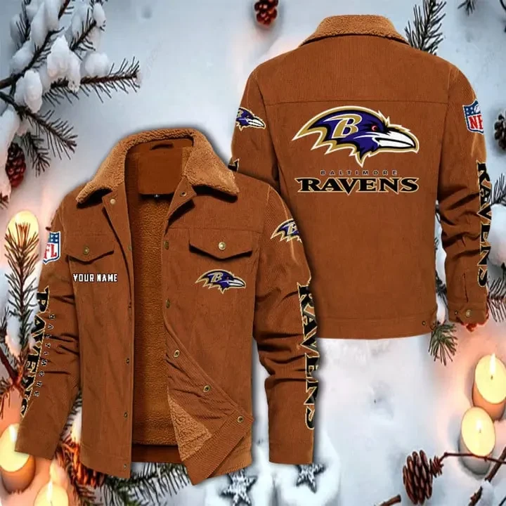 Baltimore Ravens Corduroy Fleece Jacket SPTCRFJK003