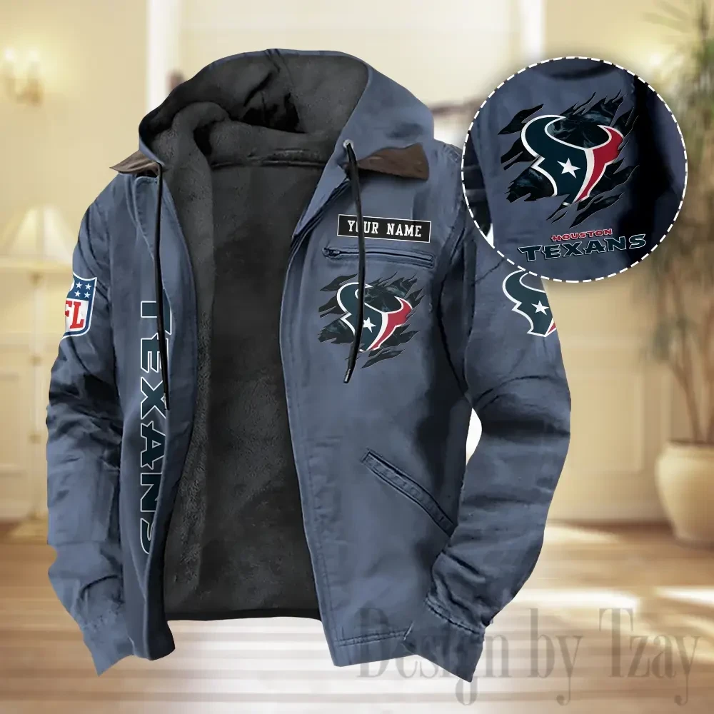 Houston Texans Men Classic Badge Winter Jacket SPTPJH206