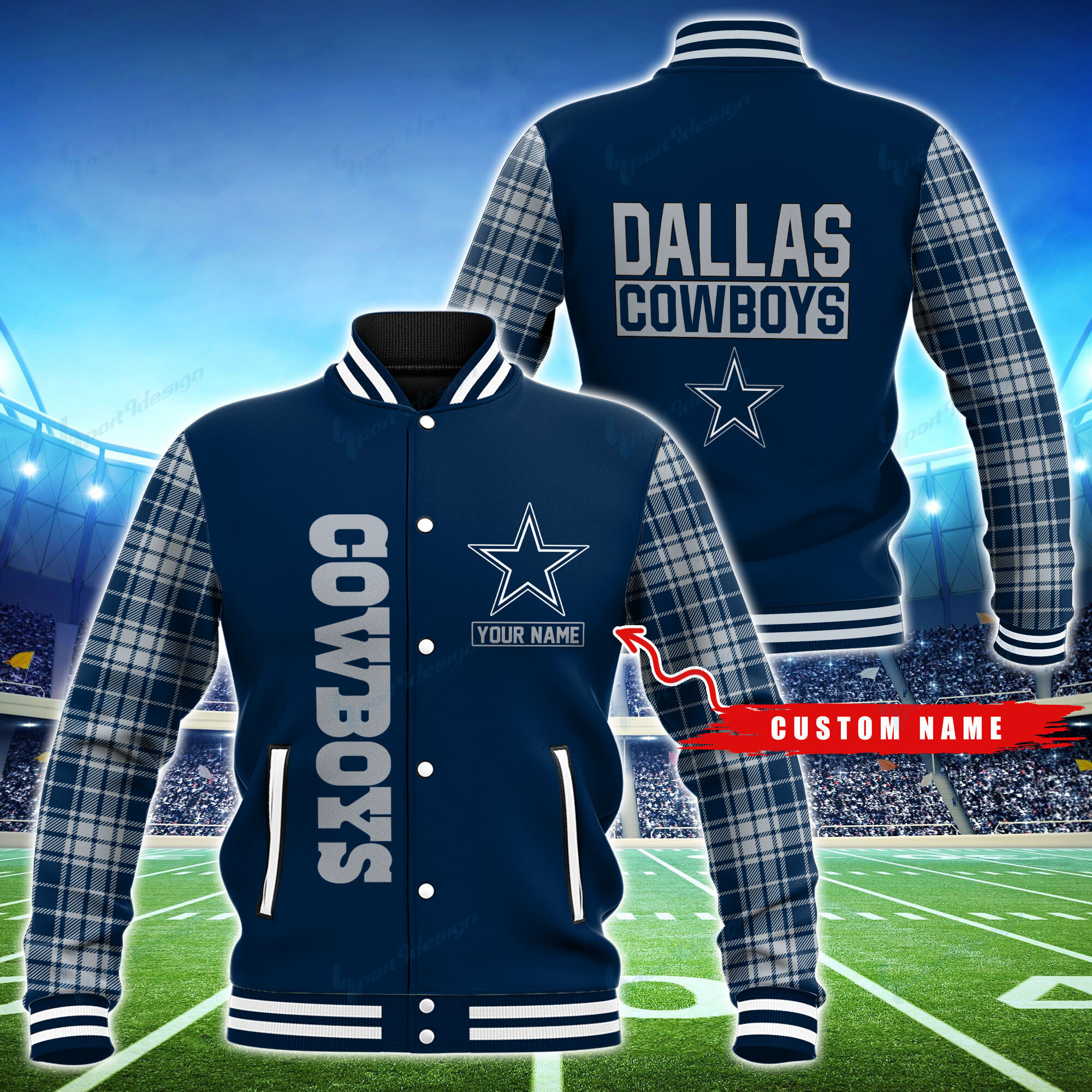 Dallas Cowboys Personalized Baseball Jacket BG41