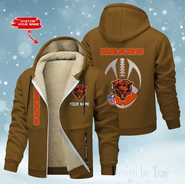 Chicago Bears Hoodies Zip Velvet Coat PBTN2T1
