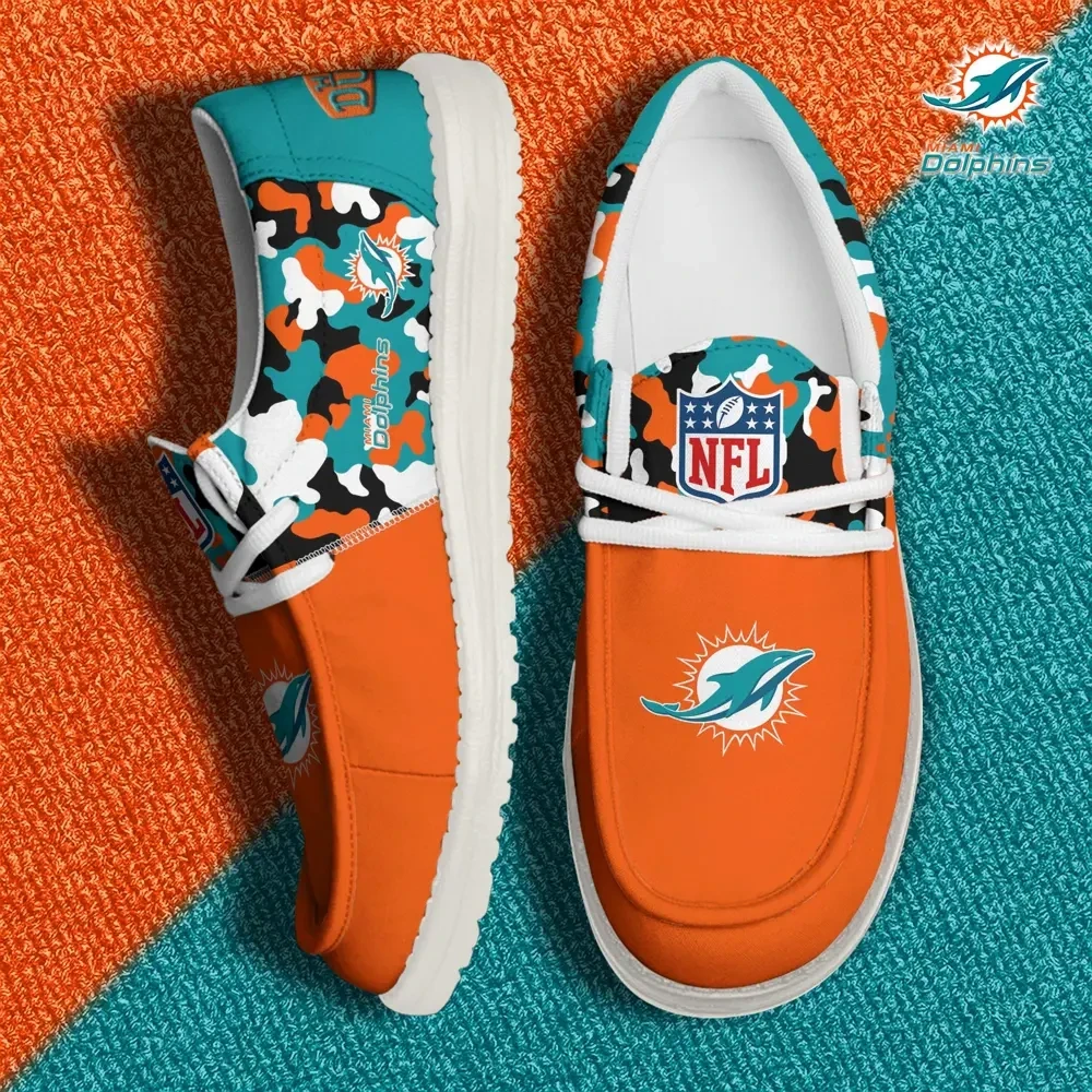 Miami Dolphins Canvas Loafer Shoes