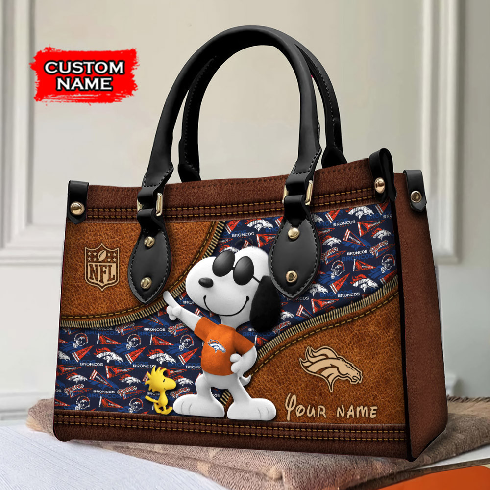 Denver Broncos Personalized Leather Hand Bag PB2YAY1