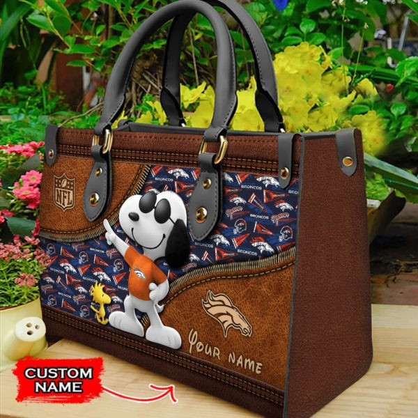 Denver Broncos Personalized Leather Hand Bag PB2YAY1