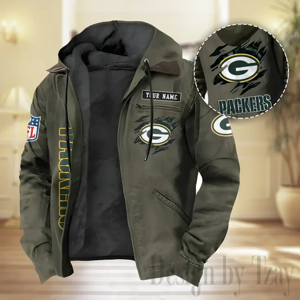 Green Bay Packers Men Classic Badge Winter Jacket SPTPJH205