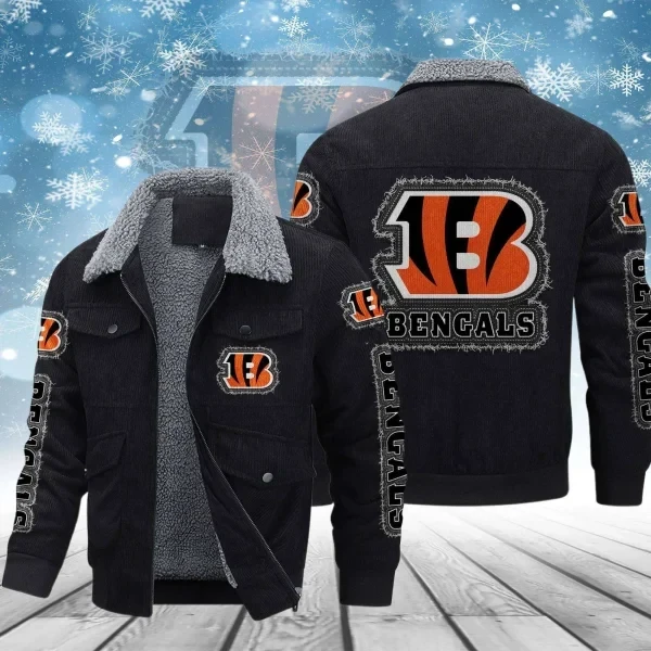 Cincinnati Bengals Men's Thickened Corduroy Jacket PBRHG7M