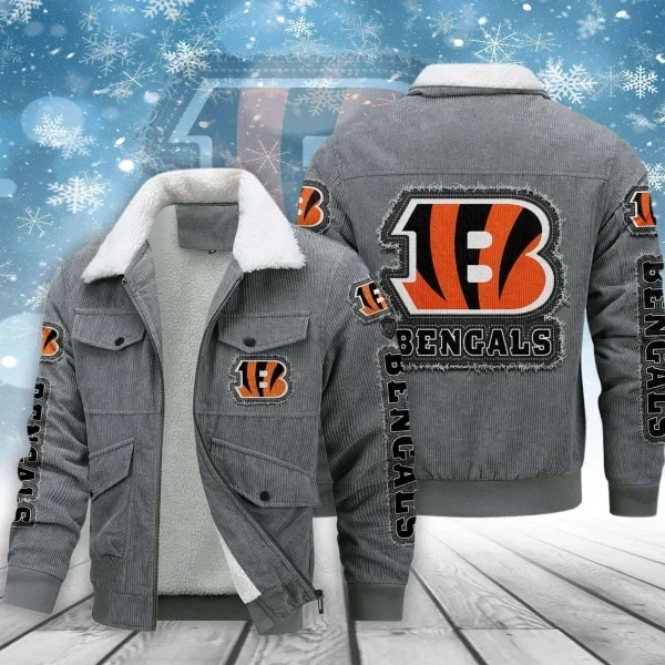 Cincinnati Bengals Men's Thickened Corduroy Jacket PBRHG7M