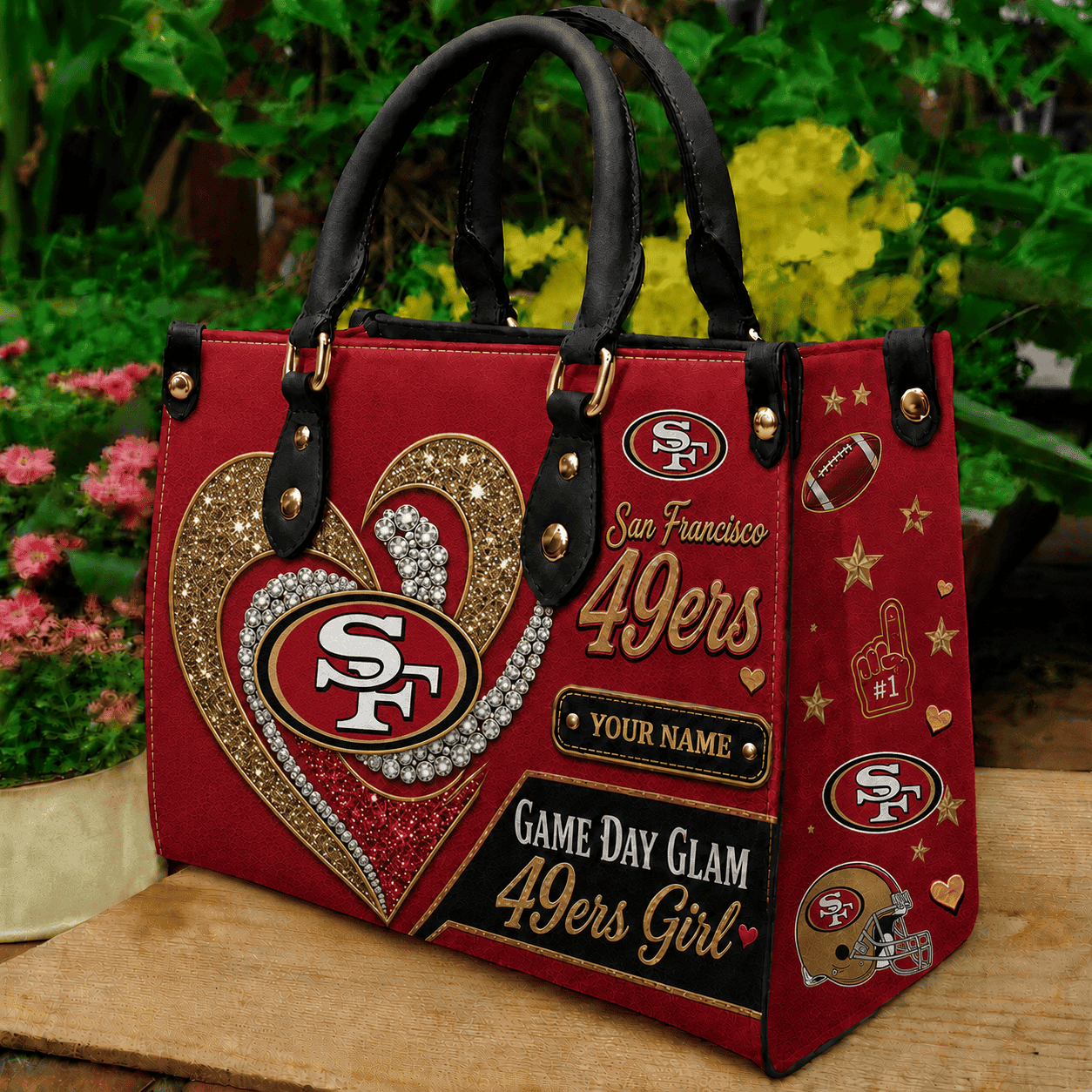 San Francisco 49ers NFL Premium Leather Hand Bag Personalized Gift For Fan Men Women - Limited Edition MGF32