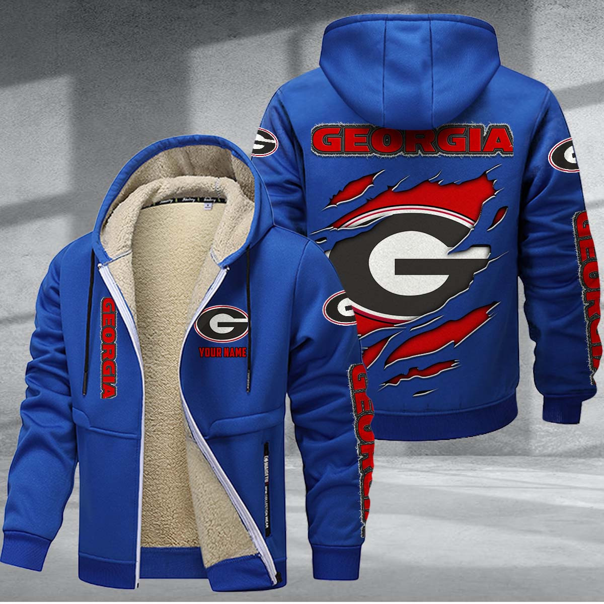 Georgia Bulldogs Sherpa-Lined Zip Hoodie PBSG28V