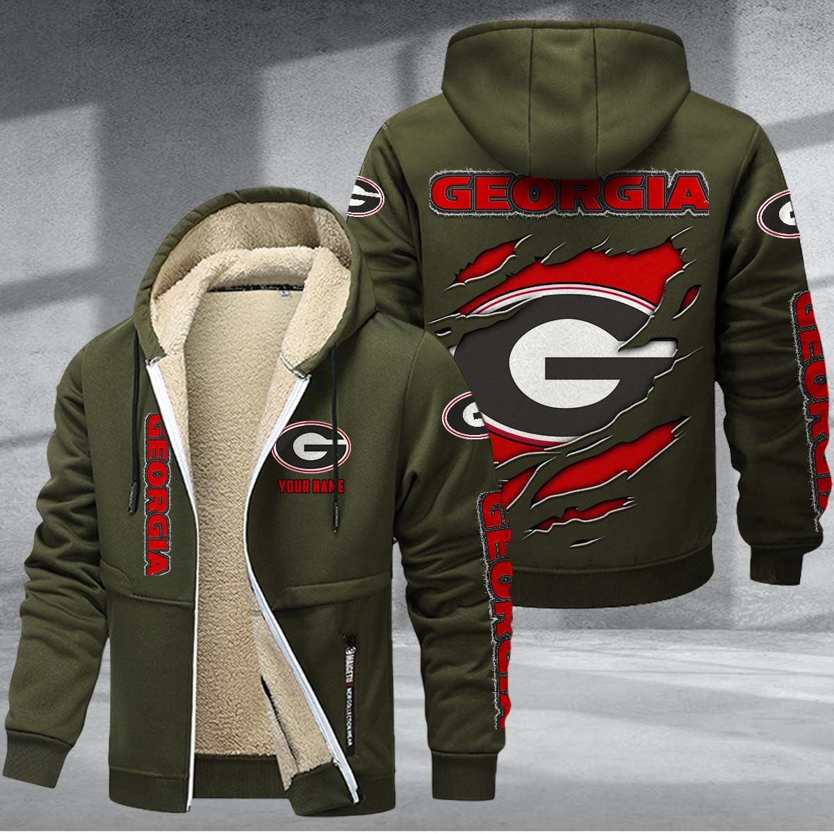 Georgia Bulldogs Sherpa-Lined Zip Hoodie PBSG28V