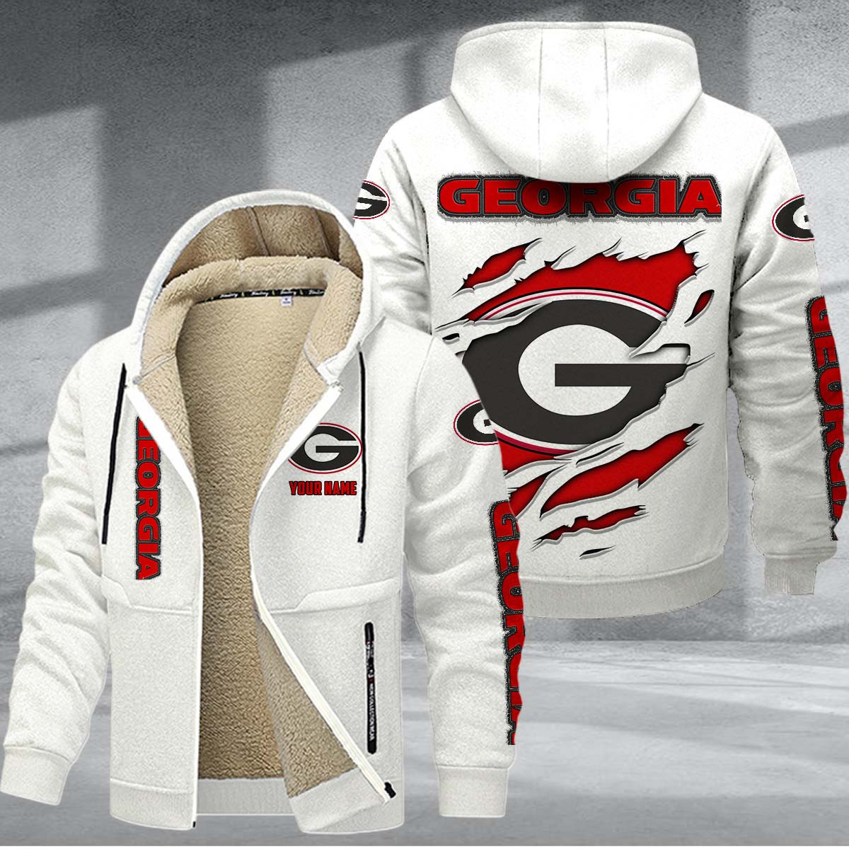 Georgia Bulldogs Sherpa-Lined Zip Hoodie PBSG28V