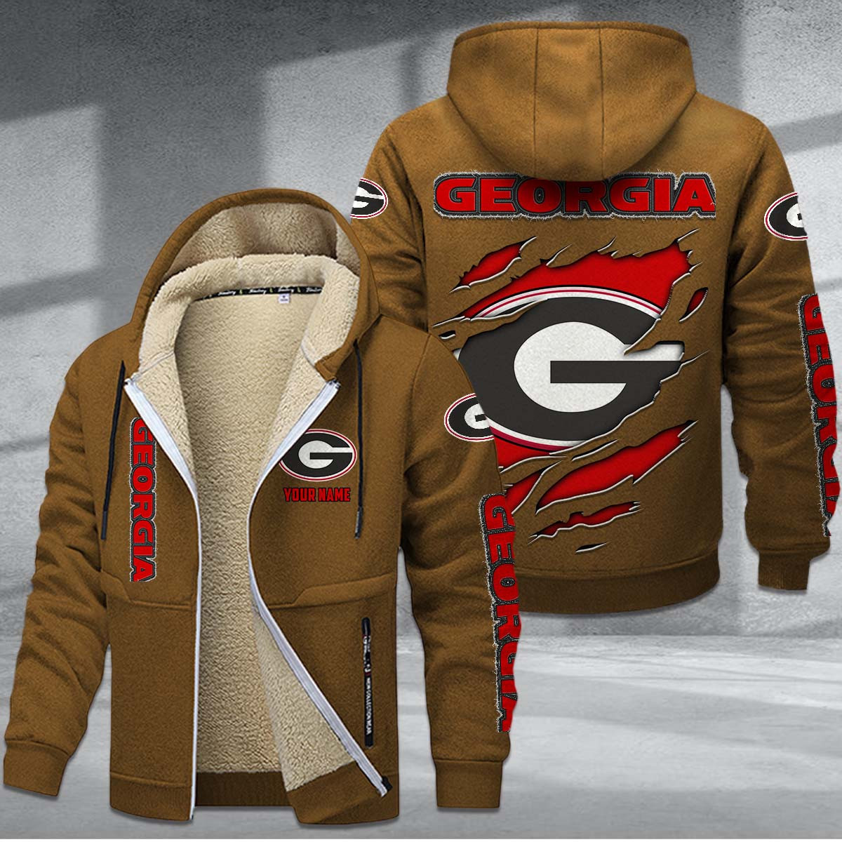 Georgia Bulldogs Sherpa-Lined Zip Hoodie PBSG28V