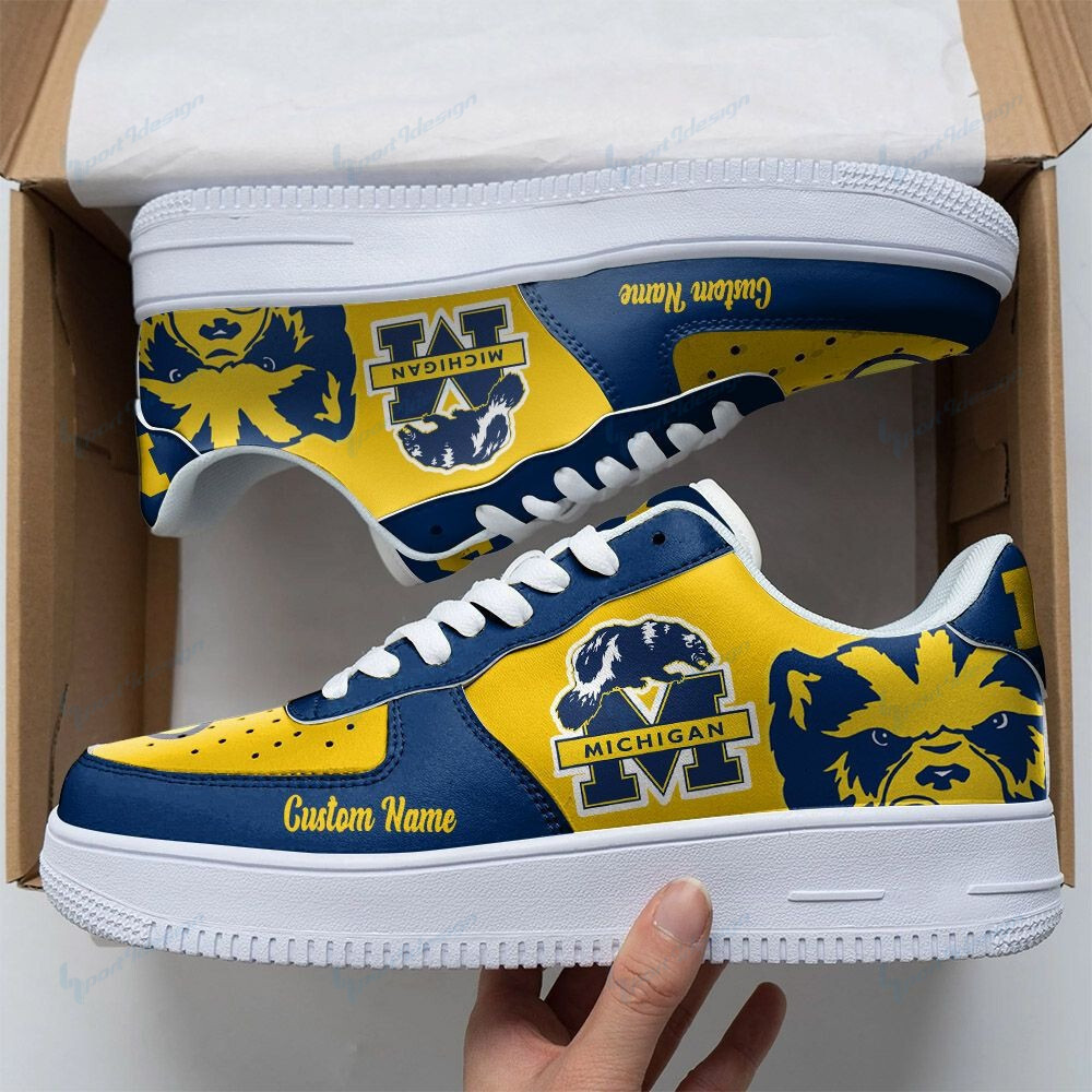 NCAAF Michigan Wolverines Air Force Shoes Nicegift AFS-N7K1