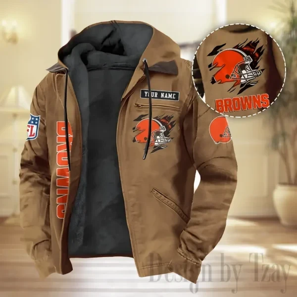 Cleveland Browns Men Classic Badge Fleece-Lined Jacket PBA9Z02