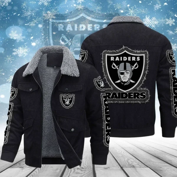Las Vegas Raiders Men's Thickened Corduroy Jacket ( SIZE M - 8 XL ) PB4E458