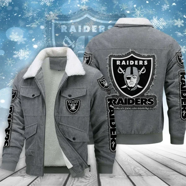 Las Vegas Raiders Men's Thickened Corduroy Jacket ( SIZE M - 8 XL ) PB4E458
