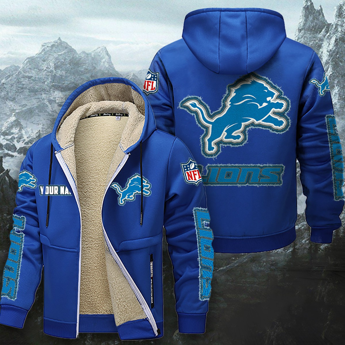 Detroit Lions Sherpa-Lined Zip Hoodie WINHZVC12011