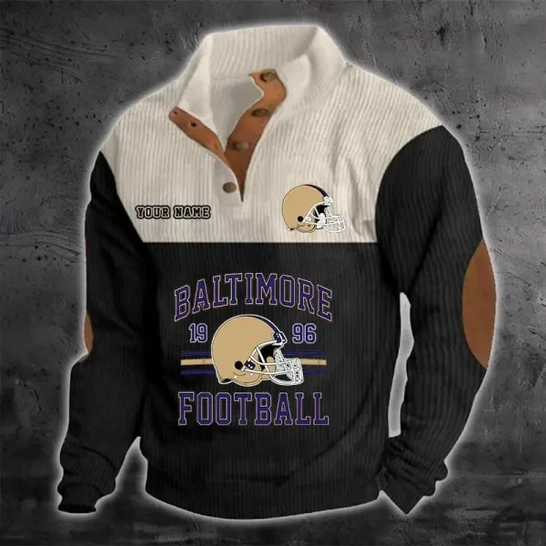 Baltimore Ravens Color Block Stand Collar Sweatshirt PBDFOY9