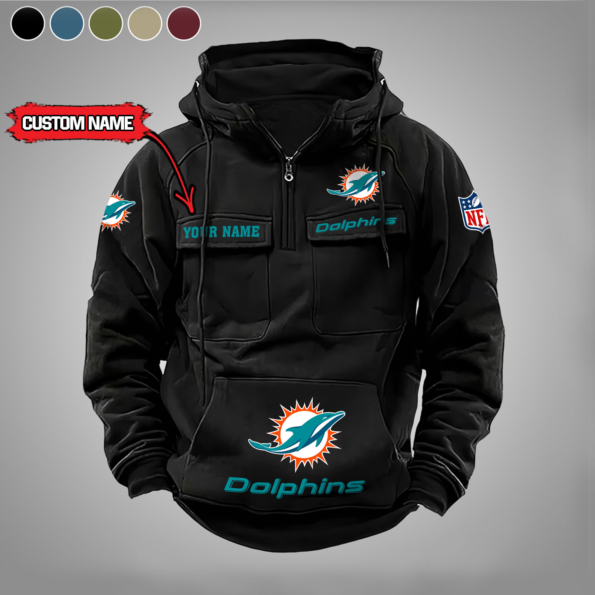Miami Dolphins Vintage Men Hoodies DV5 AZVMHD010
