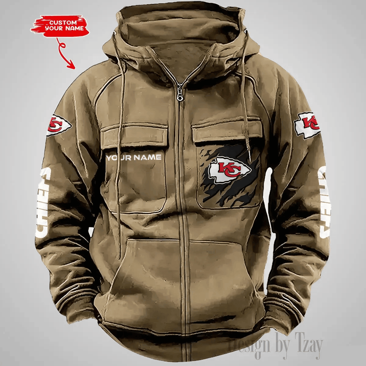 Kansas City Chiefs Vintage Men Hoodies Zipup DV5 PBOR5VK