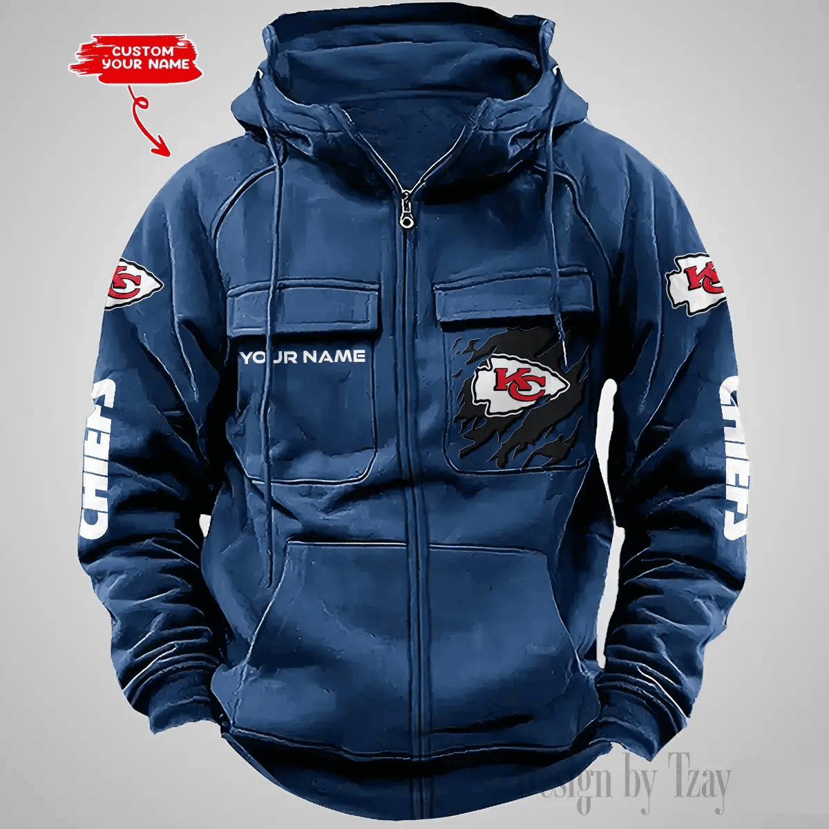 Kansas City Chiefs Vintage Men Hoodies Zipup DV5 PBOR5VK