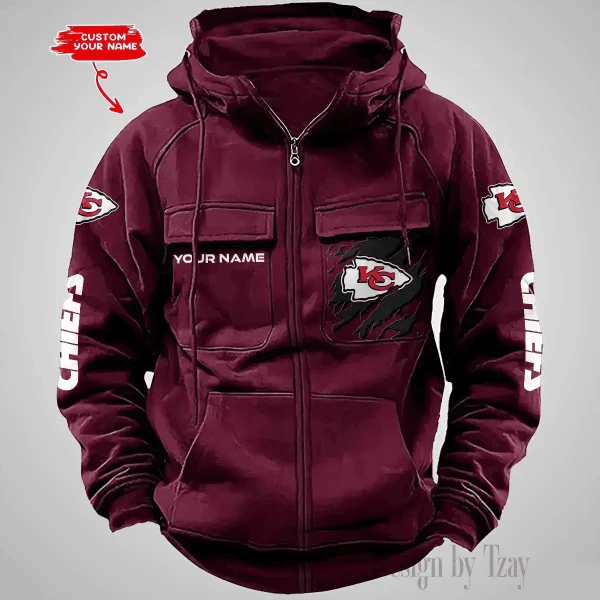 Kansas City Chiefs Vintage Men Hoodies Zipup DV5 PBOR5VK