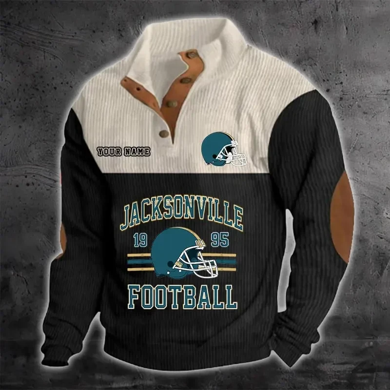 Jacksonville Jaguars S9DBSCH1183 Color Block Stand Collar Sweatshirt