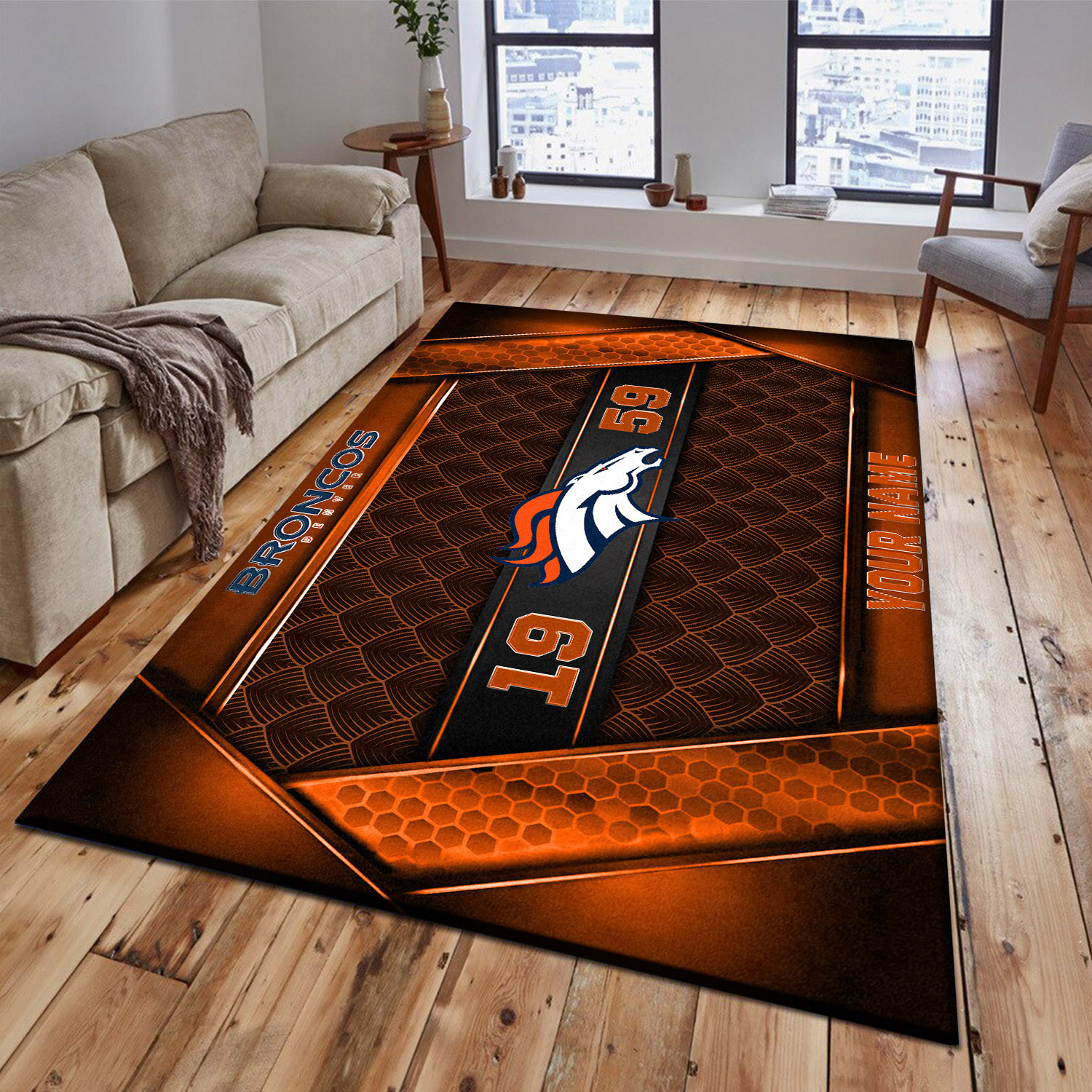 Denver Broncos Area Rug PBXG7X9