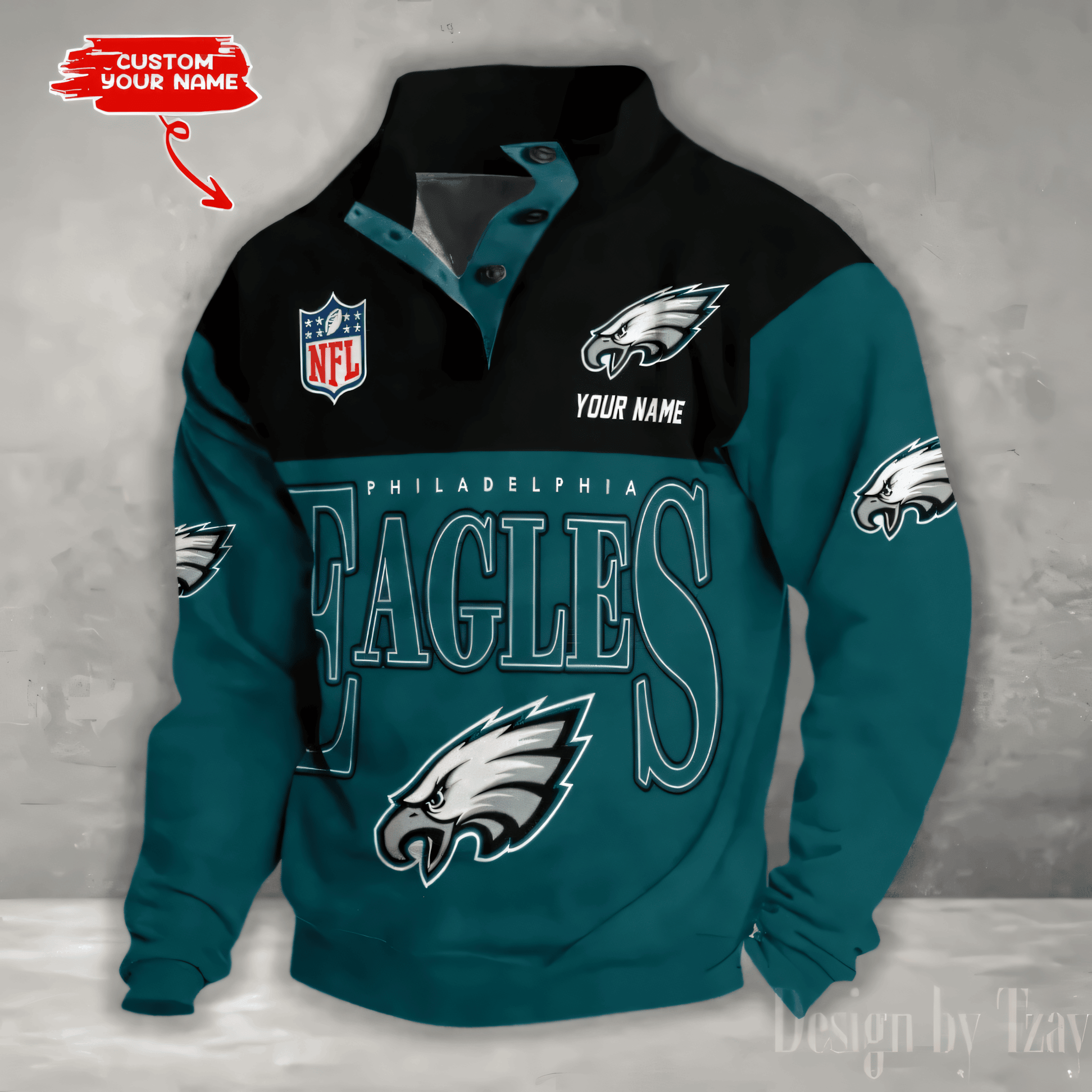 Philadelphia Eagles Double Stand Collar Sport Hoodies S9DBSCH1357