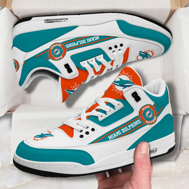 Miami Dolphins Basic Leather JD03 Shoes Men and Women AZBTA44B