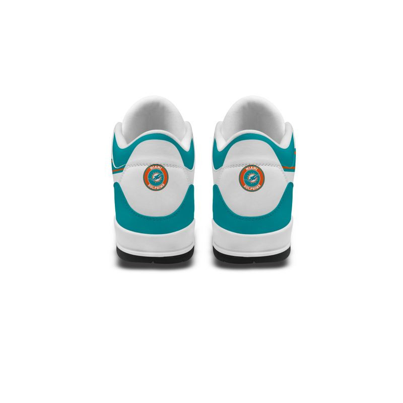 Miami Dolphins Basic Leather JD03 Shoes Men and Women PBJ262C