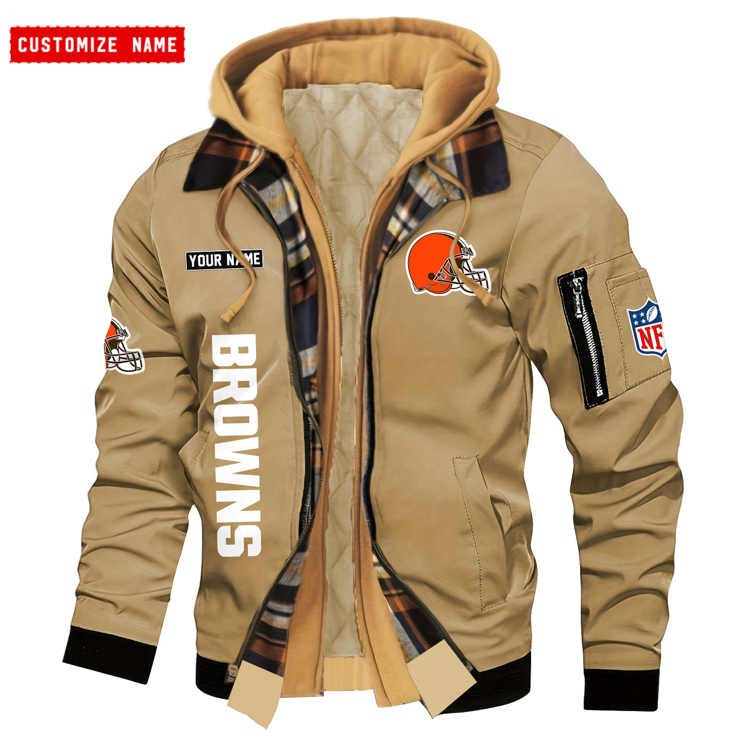 Cleveland Browns Jacket Casual Fake Two Piece Design PB1L8ZS