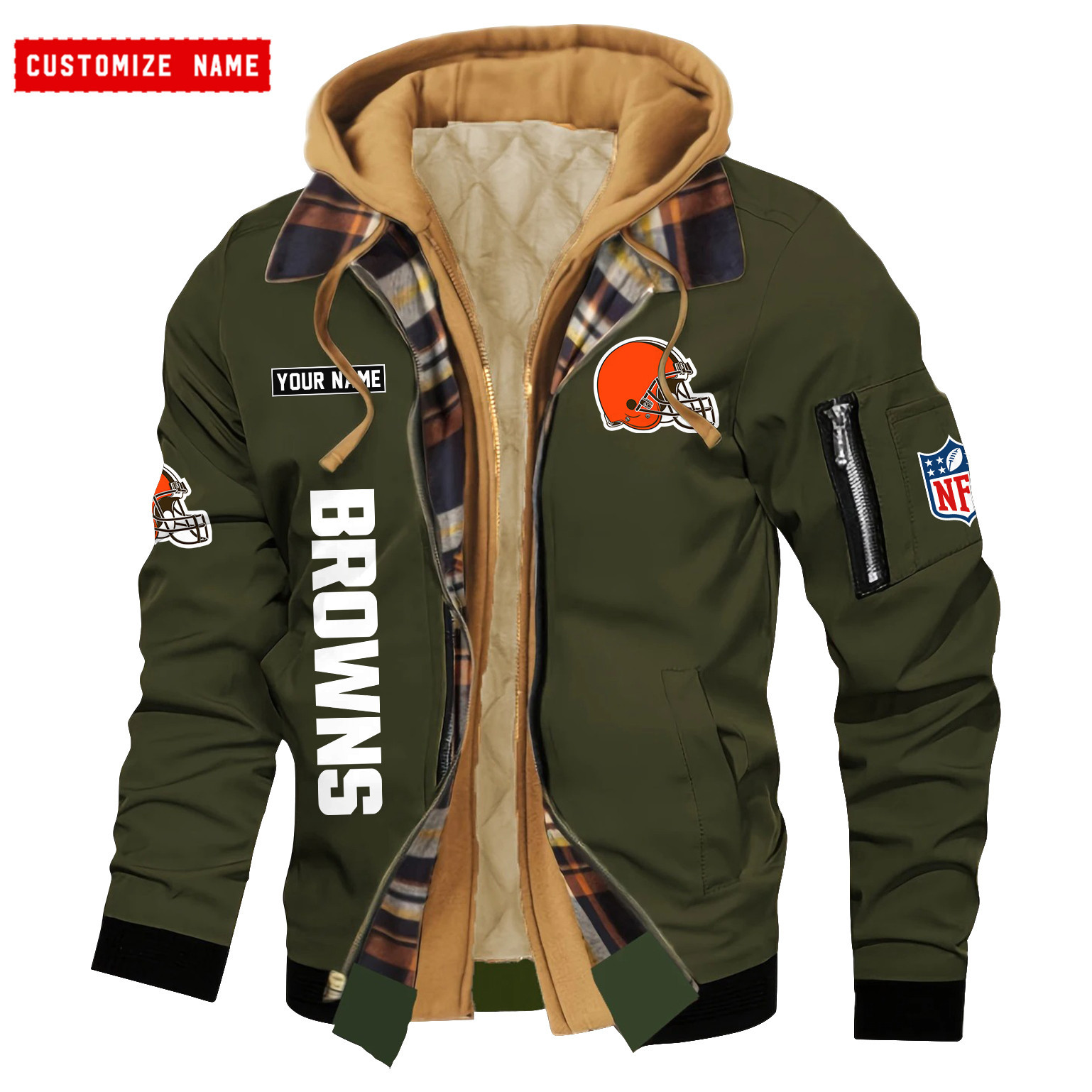 Cleveland Browns Jacket Casual Fake Two Piece Design PB1L8ZS