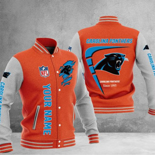 Carolina Panthers Custom Multicolors Button Jacket PB3J42H