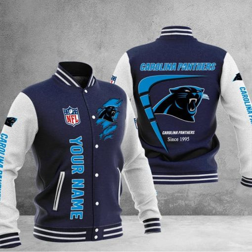 Carolina Panthers Custom Multicolors Button Jacket PB3J42H